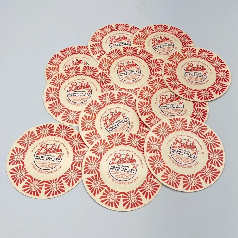 11 Probst Milk Co Bottle Caps Vintage Dairy Advertising Lawrenceburg Indiana